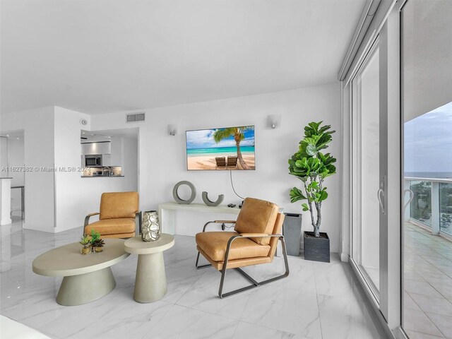 view of tiled living room