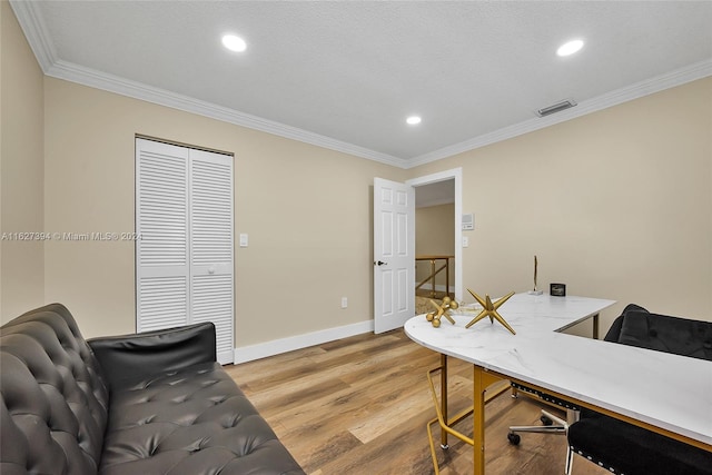 7949 NW 188th Ter, Hialeah, FL 33015 - office space featuring light wood-style floors, ornamental molding, and recessed lighting