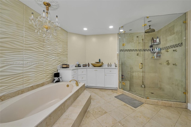 7949 NW 188th Ter, Hialeah, FL 33015 - full bath with a garden tub, a stall shower, recessed lighting, and vanity