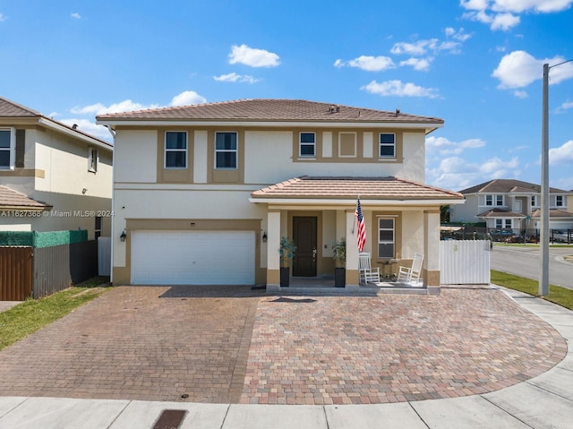 view of front of house with a garage