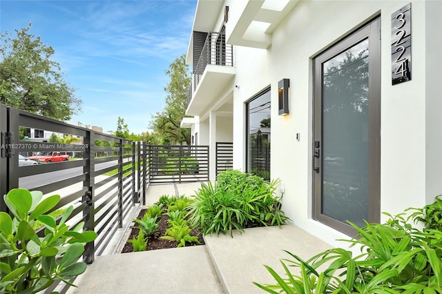 exterior space with a balcony