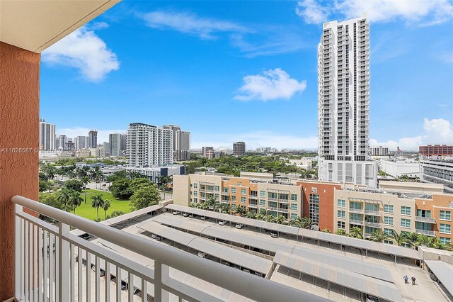 balcony featuring a view of city