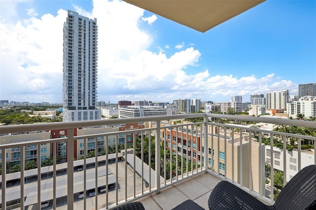 balcony with a view of city