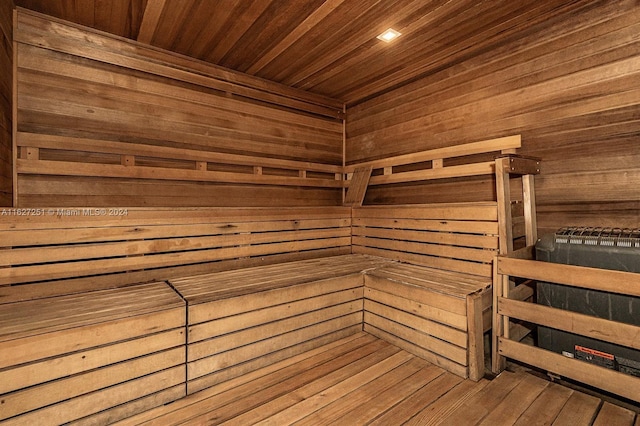 view of sauna