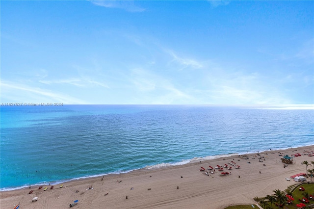 view of water feature featuring a view of the beach