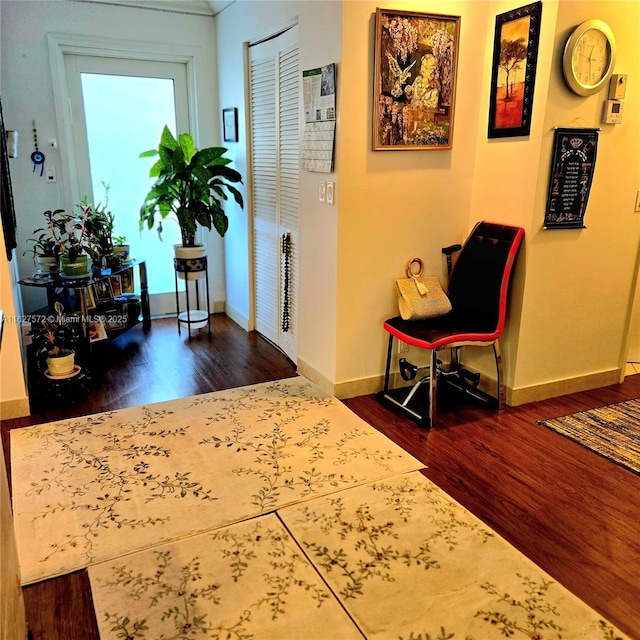 1425 Atlantic Shores Blvd Unit 409, Hallandale Beach, FL 33009 - interior space featuring baseboards and dark wood-style flooring