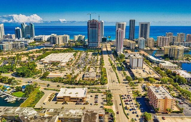 1425 Atlantic Shores Blvd Unit 409, Hallandale Beach, FL 33009 - bird's eye view featuring a water view and a view of city