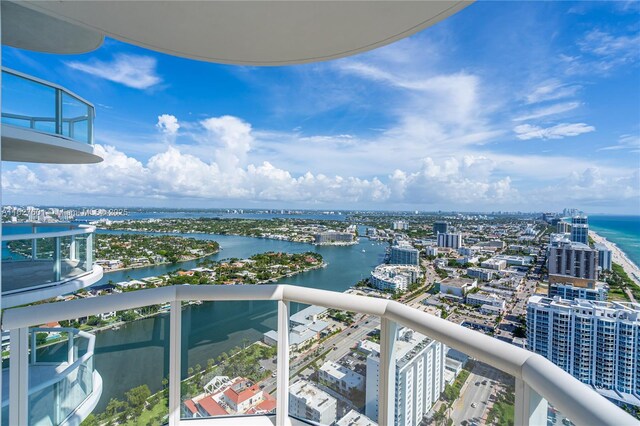 balcony with a water view