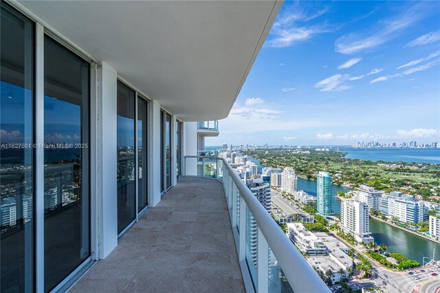 balcony with a water view