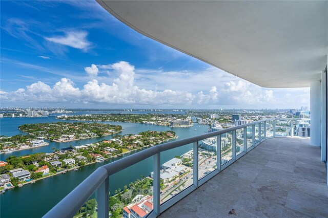 balcony with a water view