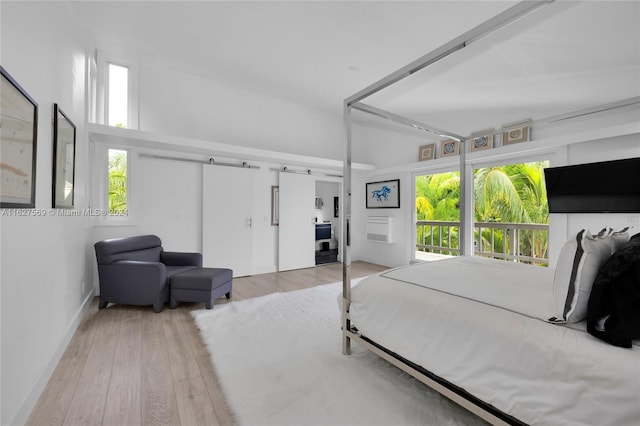 bedroom featuring light hardwood / wood-style flooring