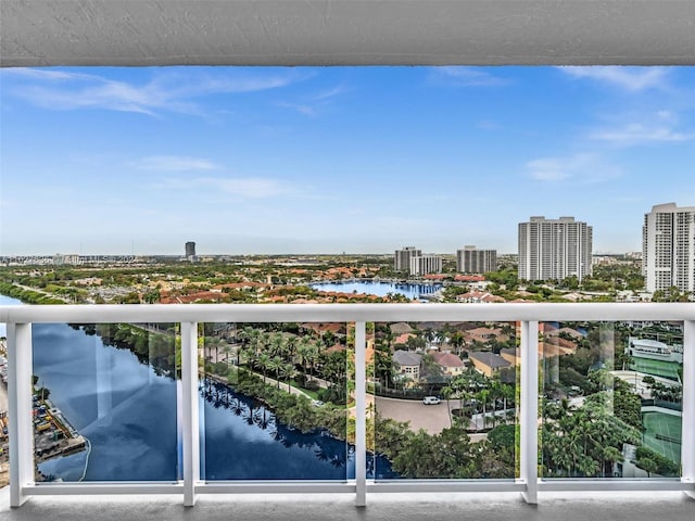 balcony with a water view