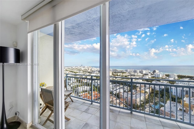 balcony with a water view