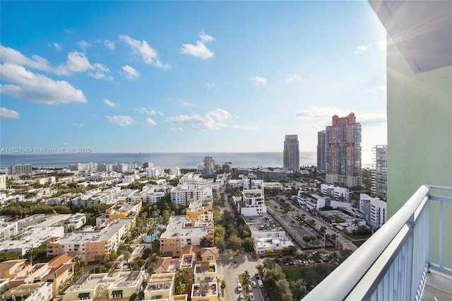 view of city with a water view