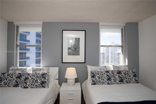 bedroom with a textured ceiling