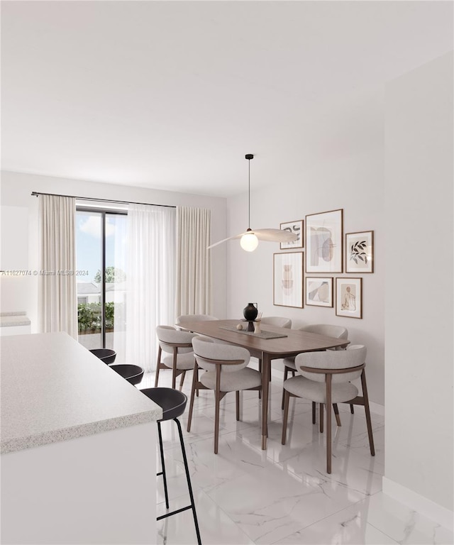 dining room featuring light tile patterned floors