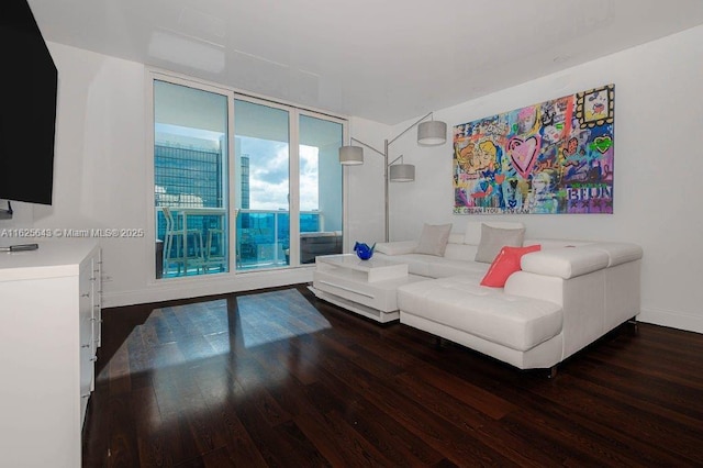2301 Collins Ave Unit 1204, Miami Beach, FL 33139 - living area with wood finished floors and baseboards