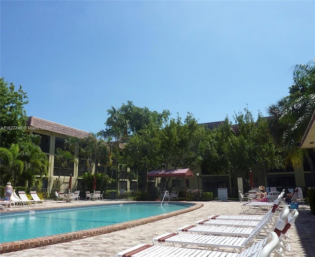 view of pool with a patio