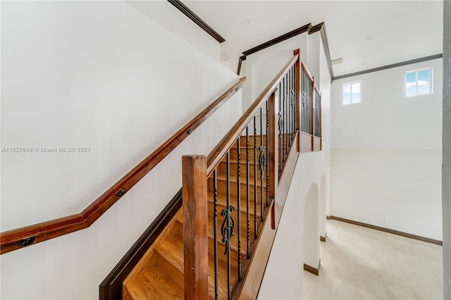 stairs with ornamental molding