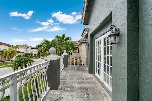 balcony with french doors