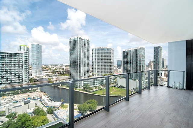 balcony with a water view