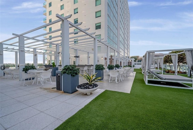 view of patio with a pergola