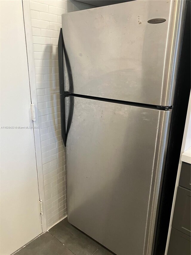 details featuring stainless steel refrigerator