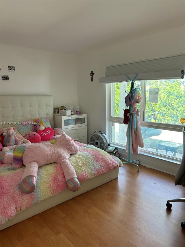 bedroom featuring light hardwood / wood-style flooring