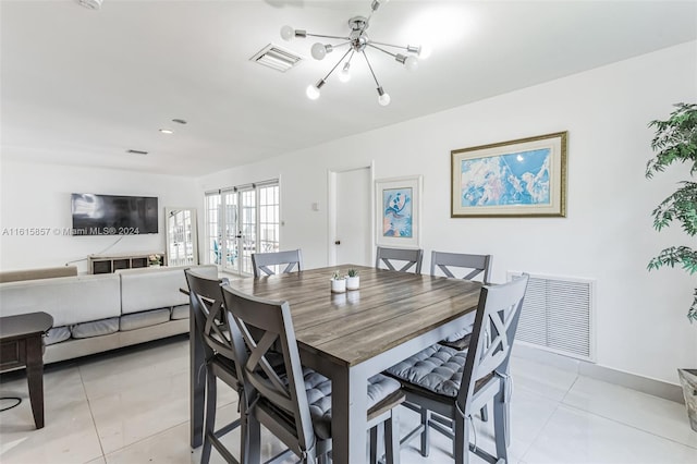 view of tiled dining room