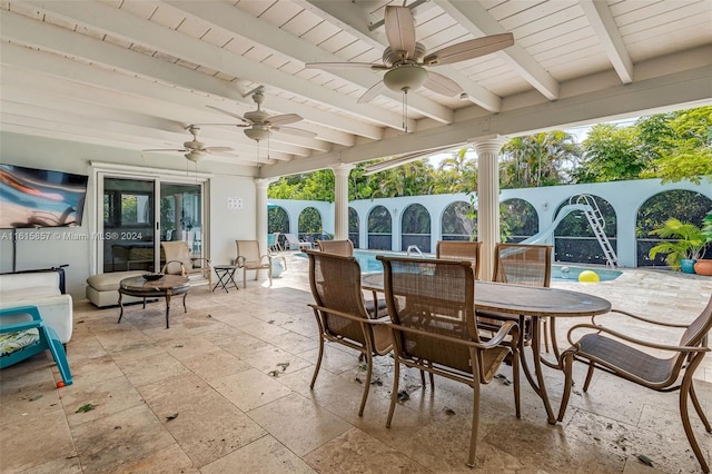 view of patio / terrace with ceiling fan