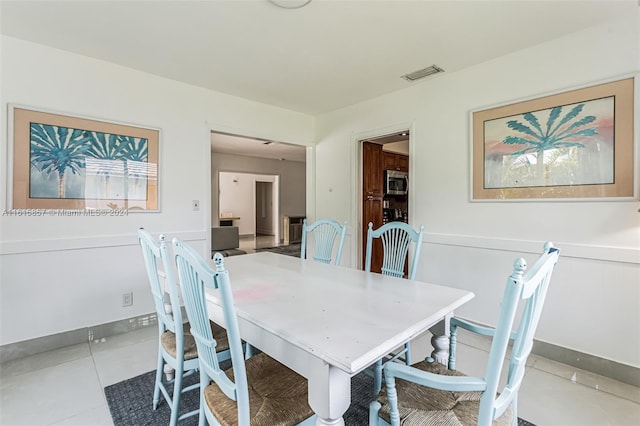 view of tiled dining space