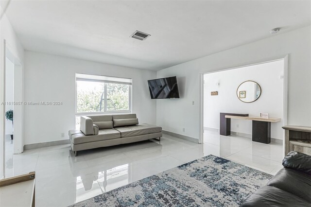 view of tiled living room