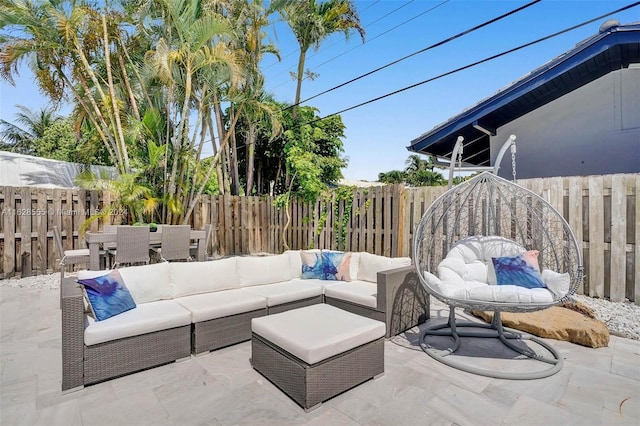 view of patio with an outdoor hangout area