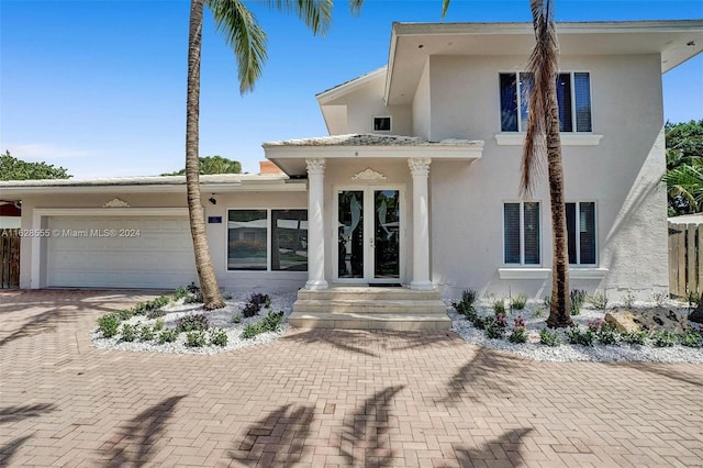 view of front of home featuring a garage