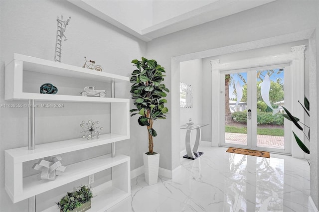 entryway with french doors