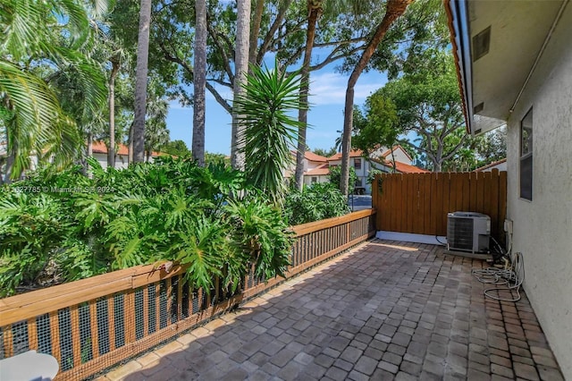 view of patio / terrace with central air condition unit