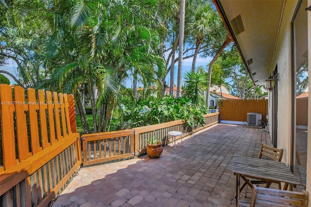 view of patio / terrace with central air condition unit