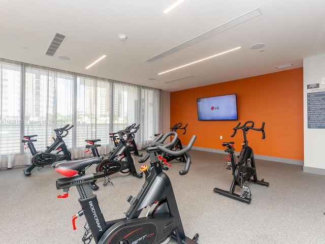 gym with plenty of natural light