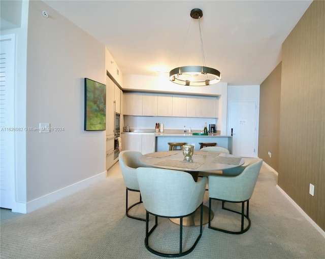 view of carpeted dining room