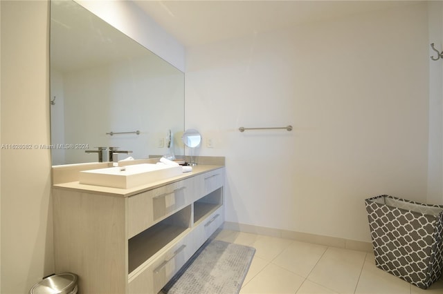 bathroom featuring vanity and tile patterned flooring