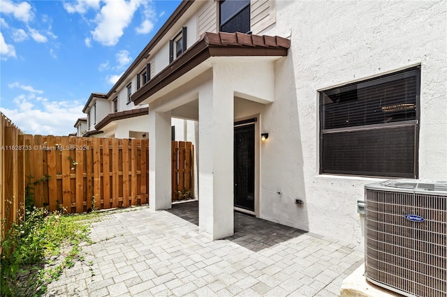 view of patio / terrace featuring central AC unit