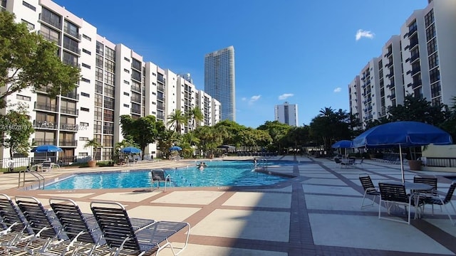 view of pool with a patio area