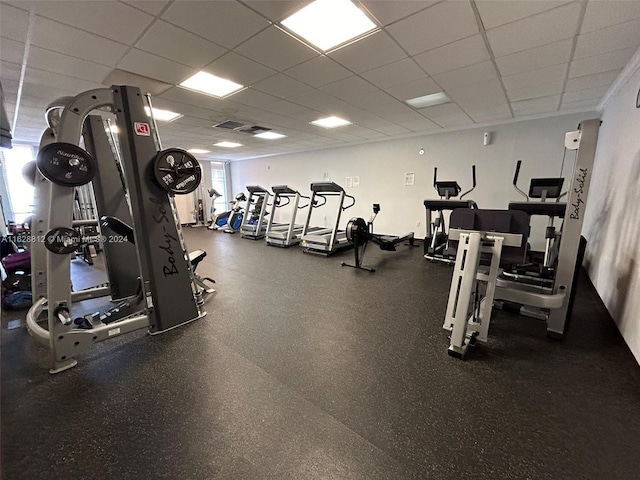 3600 NE 170th St Unit 411, North Miami Beach, FL 33160 - gym featuring a paneled ceiling