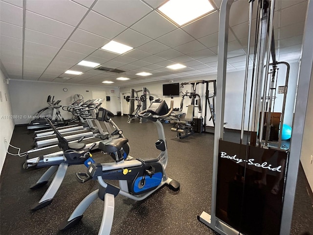 3600 NE 170th St Unit 411, North Miami Beach, FL 33160 - gym with a paneled ceiling