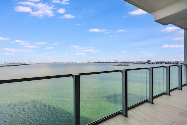 balcony with a water view