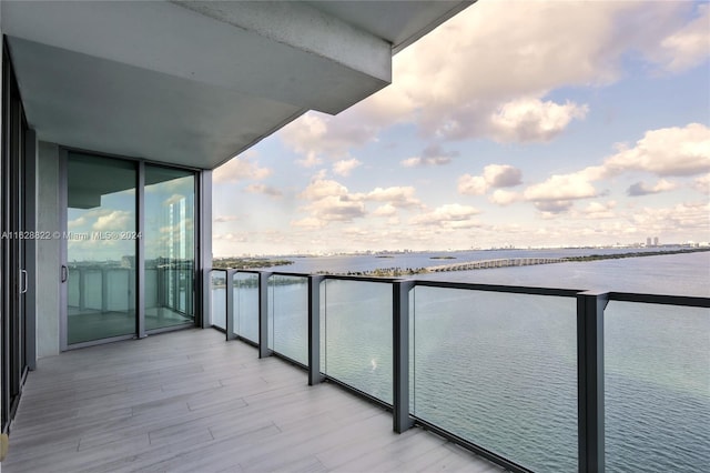 balcony with a water view