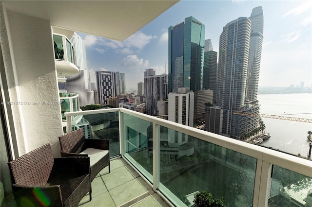 balcony with a water view