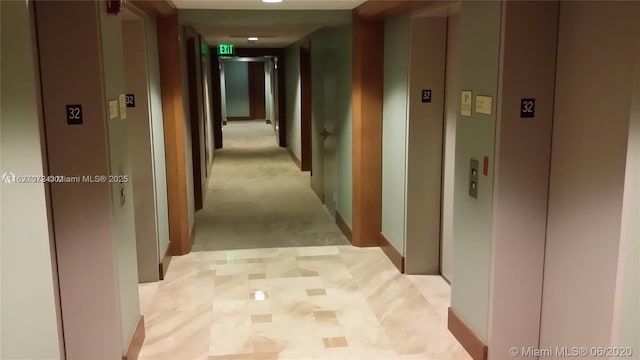 hall featuring elevator