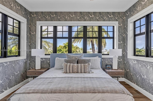 bedroom featuring dark hardwood / wood-style flooring