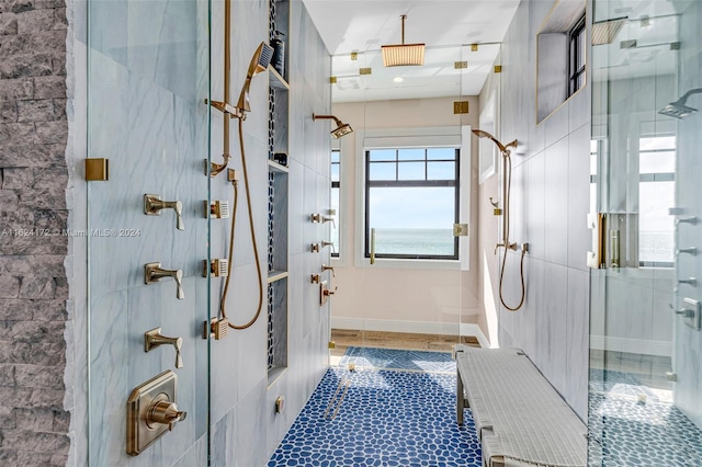 bathroom featuring walk in shower